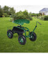 Garden Cart Rolling Work Seat for Planting w/Extendable Handle