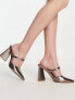 Фото #4 товара RAID Wide Fit Nima backless heeled shoes in metallic pewter