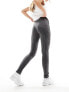 Noisy May high waisted leggings in dark grey