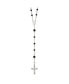 Sterling Silver Polished Black Onyx Rosary Pendant Necklace 33"