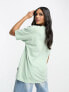 Napapijri Hello chest print boyfriend fit t-shirt in green Exclusive at ASOS