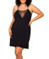 Фото #1 товара Plus Size Molly Soft Knit Elegant Dotted Mesh Plunge Chemise Lingerie