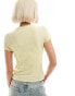 Фото #4 товара Weekday linen blend fitted t-shirt in dusty yellow