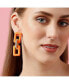 Women's Orange Chain-link Drop Earrings