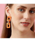 Фото #3 товара Women's Orange Chain-link Drop Earrings