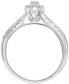 ფოტო #3 პროდუქტის Diamond Round & Baguette Halo Cluster Engagement Ring (1/4 ct. t.w.) in 14k White Gold