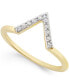 ფოტო #1 პროდუქტის Diamond V Ring (1/10 ct. t.w.) in Sterling Silver or 18k Gold-Plated Sterling Silver