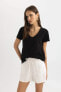 Фото #3 товара Kadın T-shirt K1507az/bk81 Black