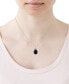 Onyx & Diamond Accent Oval 18" Pendant Necklace in Sterling Silver