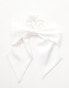 Kaiia oversized satin bow hair scrunchie in white