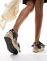 Фото #6 товара Arizona Loves Trekky raffia bandana print sandals in black