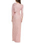 Фото #2 товара Teri Jon By Rickie Freeman Metallic Jacquard Gown Women's Pink 2