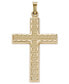 Фото #1 товара Macy's rippled Edge Cross Pendant in 14k Yellow Gold