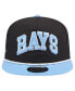 ფოტო #4 პროდუქტის Men's Black Tampa Bay Rays Throwback Meshback Golfer Hat