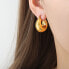 Statement gold plated hoop earrings VAAXF594G