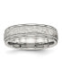 Фото #1 товара Stainless Steel Polished and Hammered 6mm Grooved Band Ring