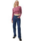 Women's Micro Crop Long Sleeve Top