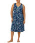 ფოტო #3 პროდუქტის Plus Size Printed Sleeveless Midi Nightgown