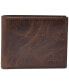 ფოტო #1 პროდუქტის Men's Leather Wallet Derrick RFID-Blocking Bifold with Flip ID