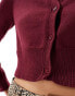 Фото #4 товара ASOS DESIGN neat fit cardigan in burgundy