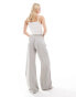 Фото #2 товара ASOS DESIGN Tall casual wide leg pull on trouser in grey