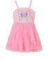 ფოტო #1 პროდუქტის Pink Violet Little Girls Sleeveless Butterfly Crochet Mesh Dress