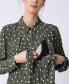 ფოტო #5 პროდუქტის Women's Khaki Polka Dot Maternity and Nursing Shirt Dress