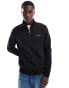 Calvin Klein micro logo repreve quarter zip sweatshirt in black