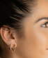 ფოტო #4 პროდუქტის 14K Gold Plated 3-Huggie Hoop Earrings Set with 1-Crystal Hoop
