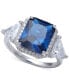 ფოტო #1 პროდუქტის Cubic Zirconia Blue Halo Statement Ring in Sterling Silver