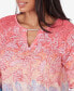 Petite Ombre Guava Paisley Printed Knit Top