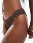 Фото #3 товара ASOS DESIGN Megan crinkle high leg bikini bottom in coffee