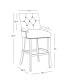 Фото #7 товара 29" Linen Tufted Buttons Upholstered Wingback Bar Stool (Set of 3)