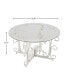 Фото #6 товара Sturdy Iron Leaf Coffee Table with Tempered Glass Top (White)