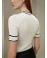 Women's Silk Knit Top with Ribbons white with black stripes, Small - фото #3