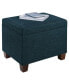 21.75" Faux Linen Madison Storage Ottoman