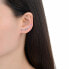 Glittering longitudinal earrings with zircons E0002344