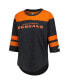 ფოტო #3 პროდუქტის Women's Black Cincinnati Bengals Fullback Tri-Blend Three-Quarter Sleeve T-shirt