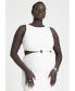 Plus Size Cutout Crochet Dress - 28, White