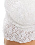 Bershka high neck lace top in white M - фото #6