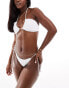 South Beach frilly crinkle upside down triangle bikini top in white