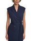 Фото #4 товара Women's Notch-Collar Sleeveless Blazer Dress