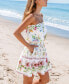 ფოტო #1 პროდუქტის Women's Floral Print Tie Waist Mini Beach Dress