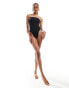 Фото #6 товара ASOS DESIGN Tall sleek bandeau swimsuit in black