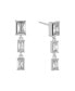 ფოტო #2 პროდუქტის Clear Crystal Triple Stone Drop Earring