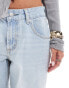 ASOS DESIGN Petite mid rise baggy boyfriend jeans in light blue Синий, W23 L26 - фото #8