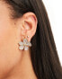 Accessorize pave flower stud earrings in gold