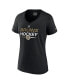 Women's Black Boston Bruins Authentic Pro V-Neck T-shirt M - фото #2