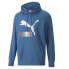 Фото #5 товара Puma Classics Logo Interest Pullover Hoodie Mens Blue Casual Outerwear 53465348