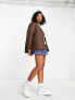 Фото #1 товара Pieces chevron quilted jacket in chocolate